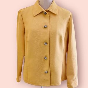 Tara Ryan Butter Yellow Button Front Cocktail Jacket L